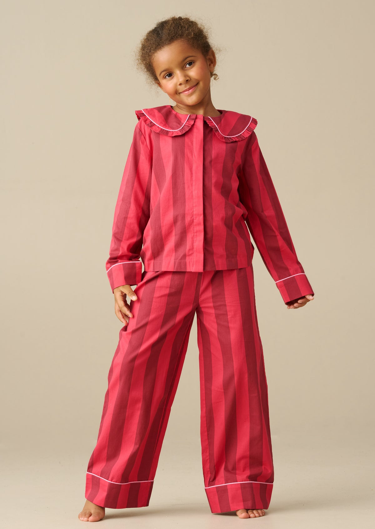 Clara Stripe Frill Collar PJ's