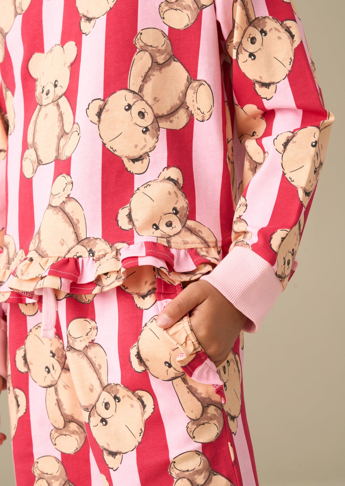Theodora Teddy Print Stripe PJ's