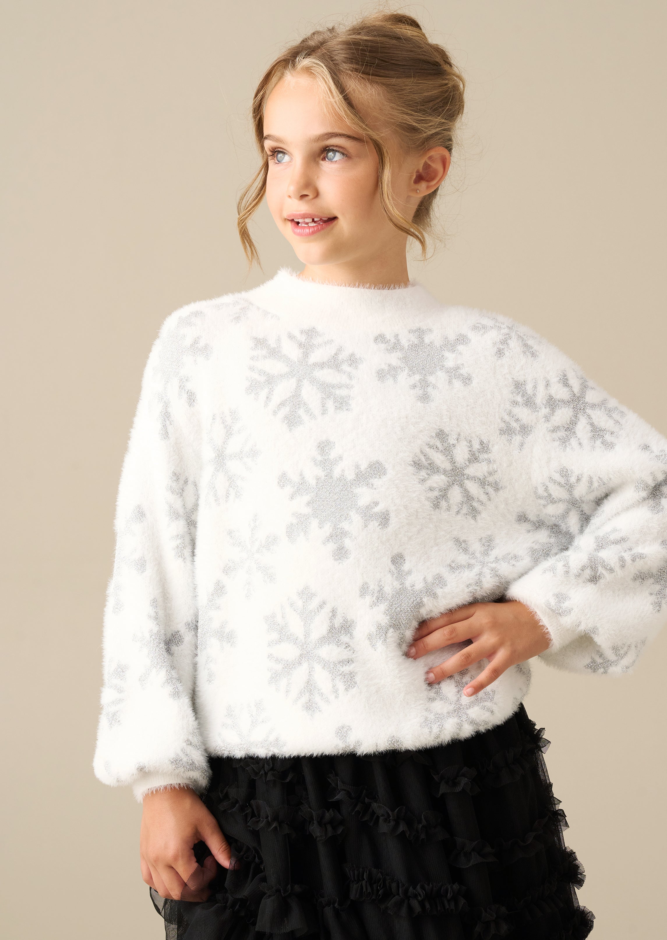 Ana Silver Snowflake Eyelash Jumper