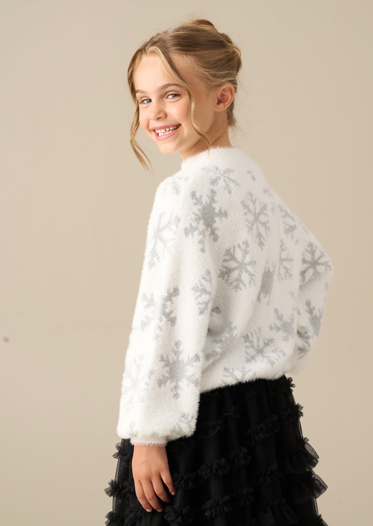Ana Silver Snowflake Eyelash Jumper