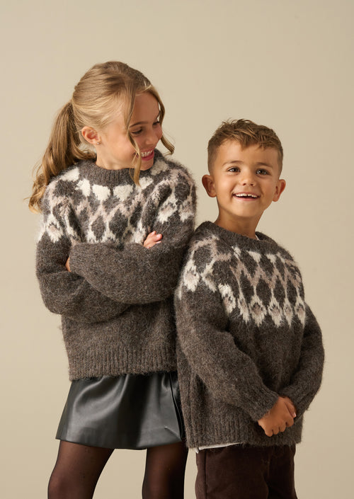 Charlie Chocolate Family Fairisle Knit Jumper