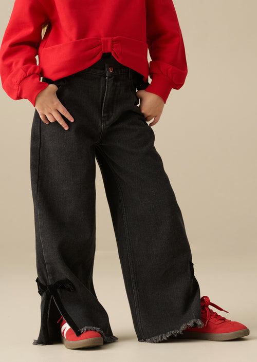Jeans Lena con fiocco in velluto