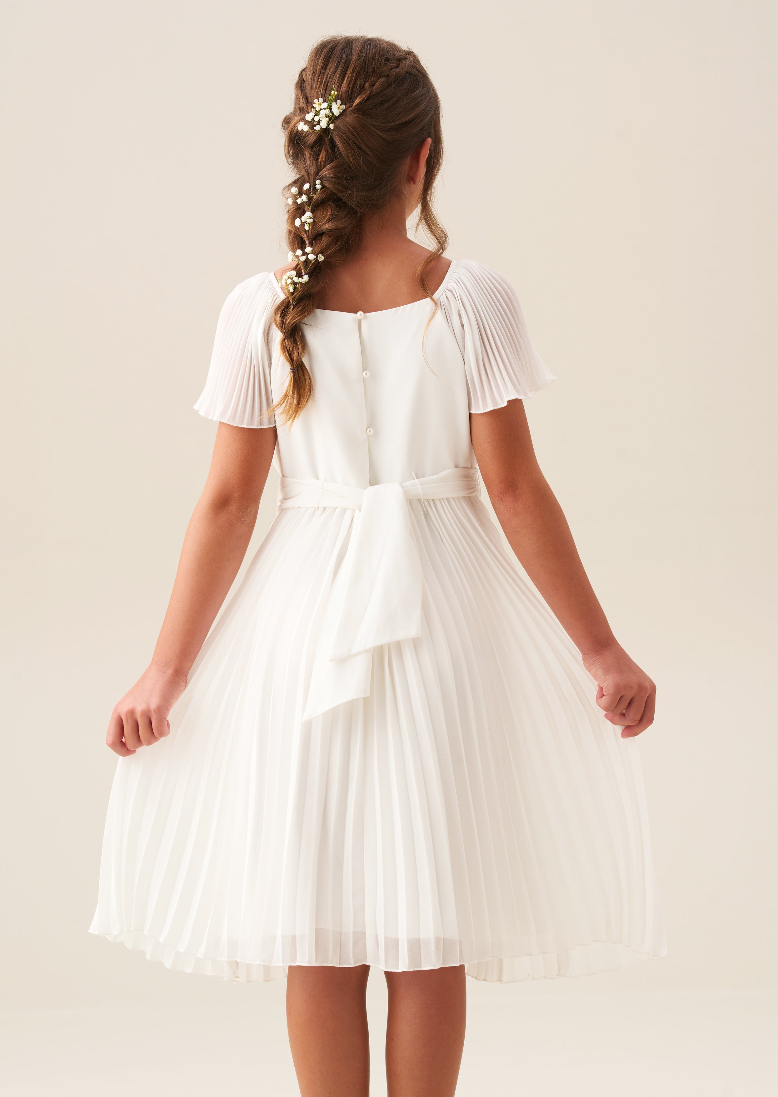 Camille Pleated Georgette Dress