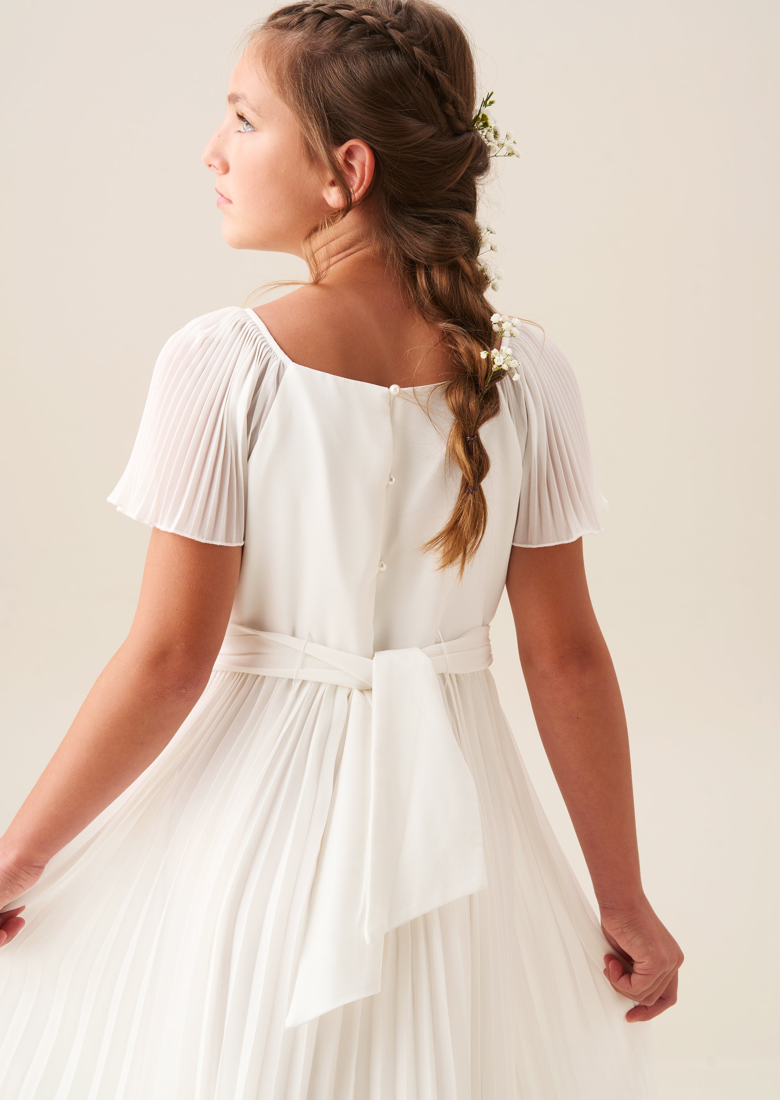 Camille Plissiertes Georgette-Kleid