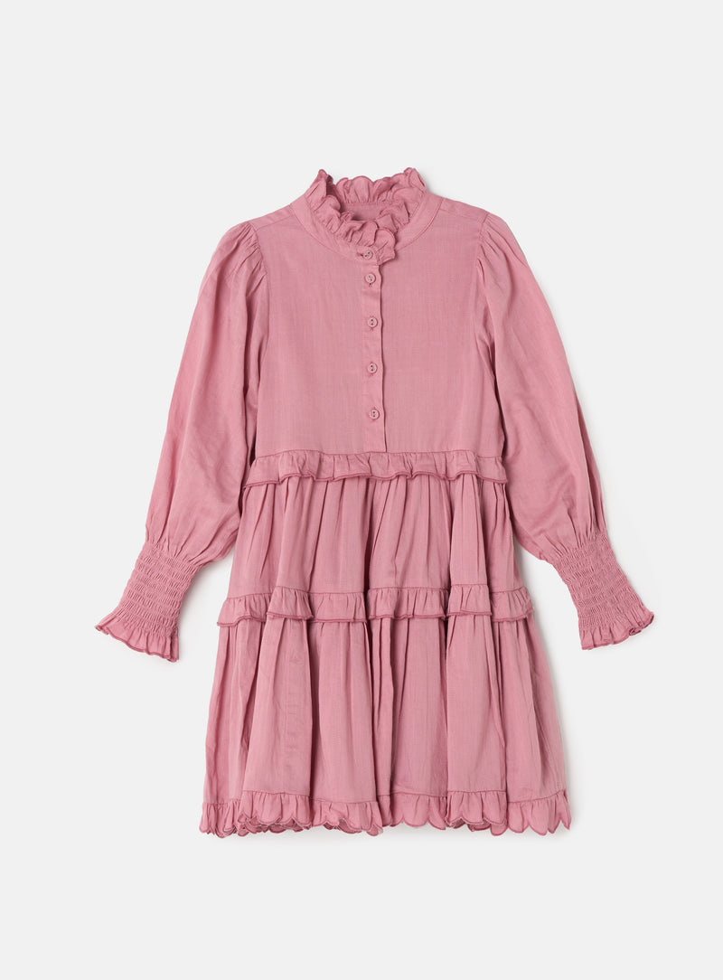 Cordelia Pink Vintage Frill Dress