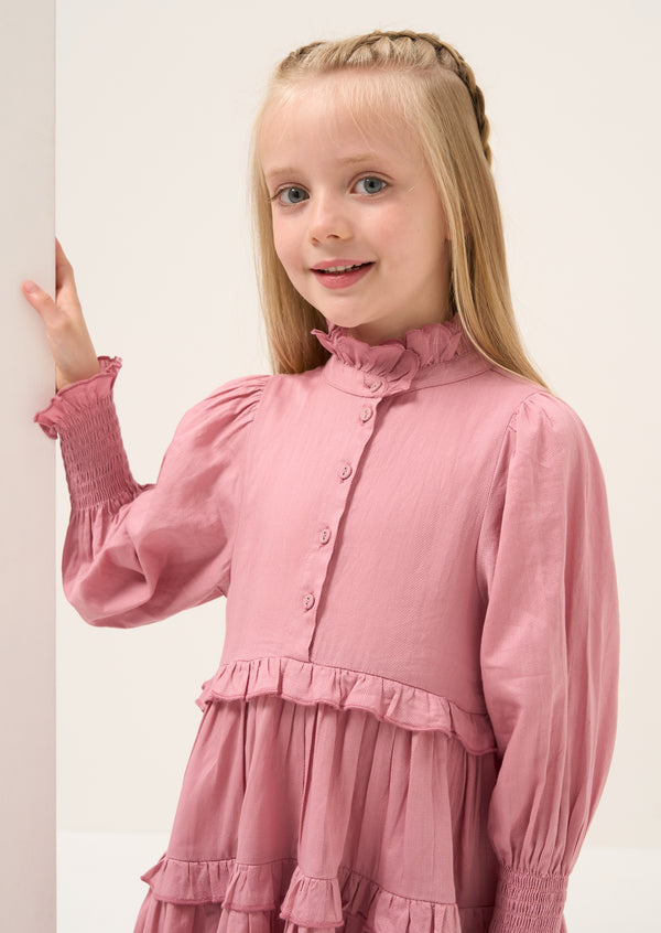 Cordelia Pink Vintage Frill Dress