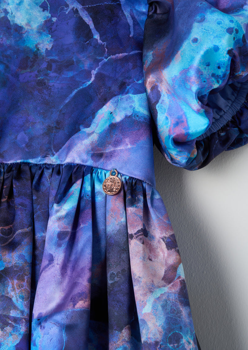 Lucia Blue Galaxy Print Dress