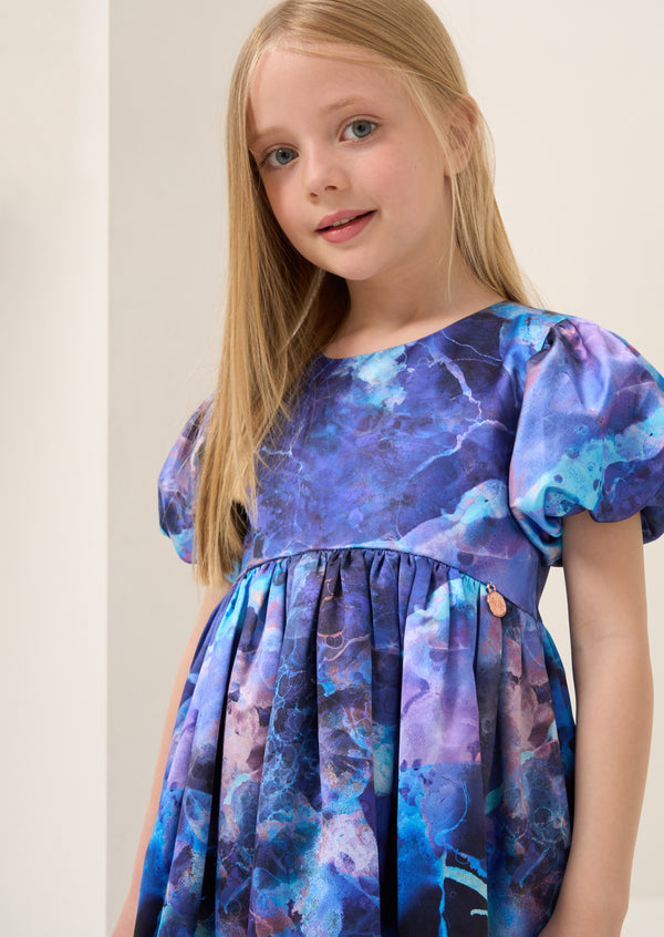 Lucia Blue Galaxy Print Dress