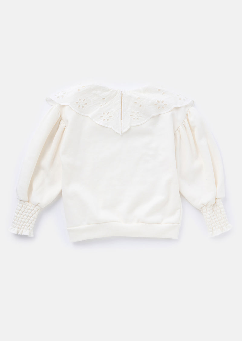Mia Cream Collar Sweatshirt