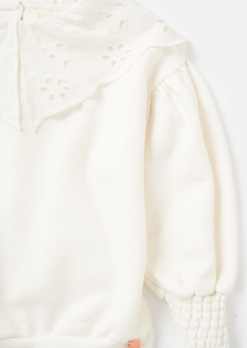 Mia Cream Collar Sweatshirt