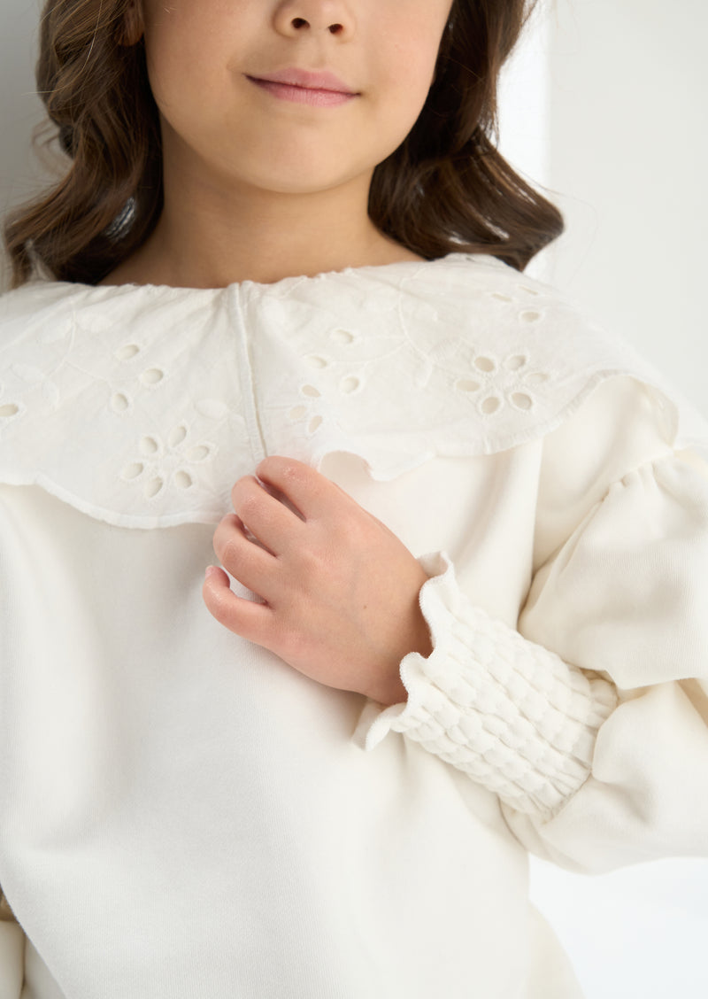 Mia Cream Collar Sweatshirt