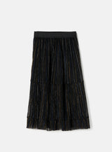 Lacy Black Midi Skirt