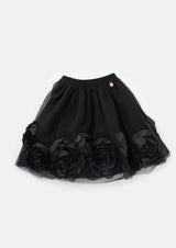 Collette Black Rose Corsage Skirt