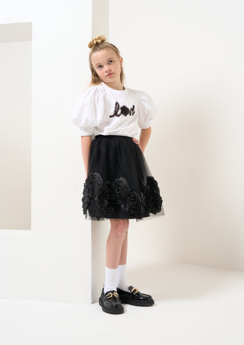 Collette Black Rose Corsage Skirt