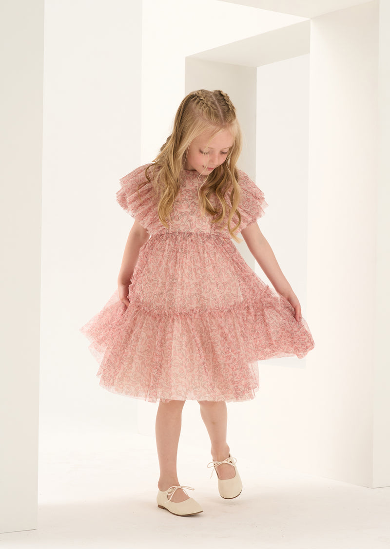 Juliana Pink Leopard Mesh Dress