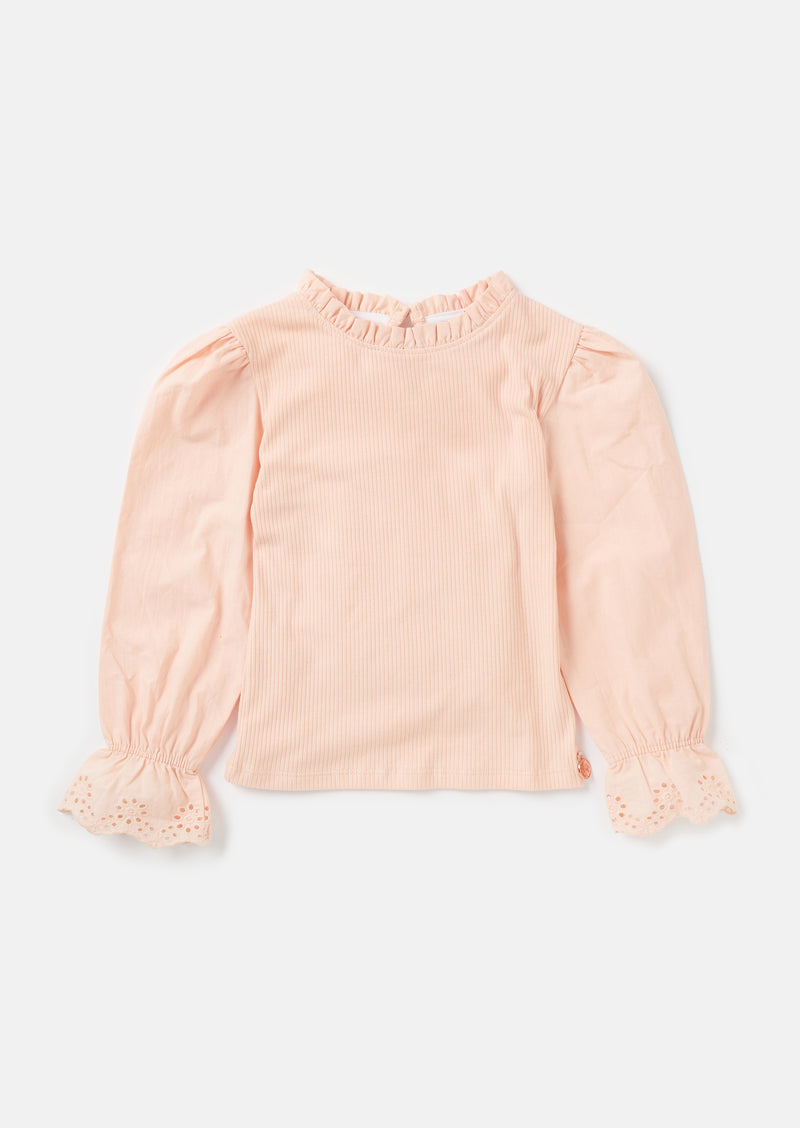 Gia Pink Woven Sleeve Top
