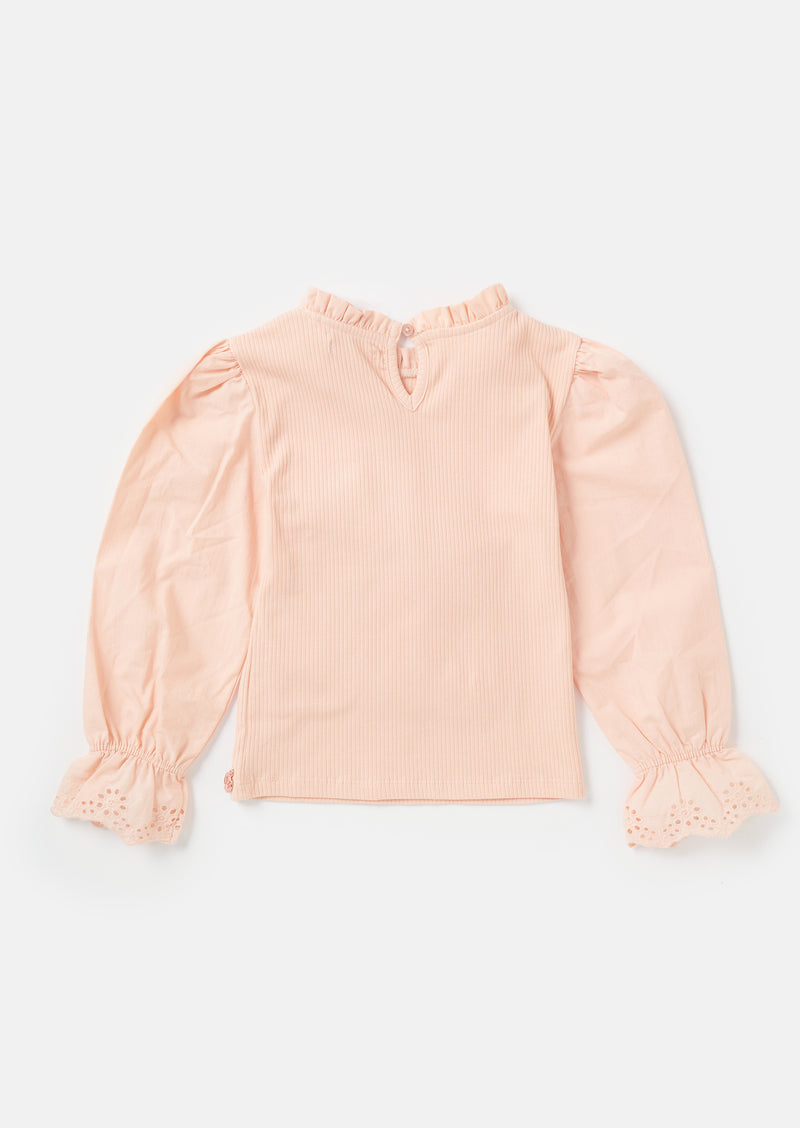 Gia Pink Woven Sleeve Top