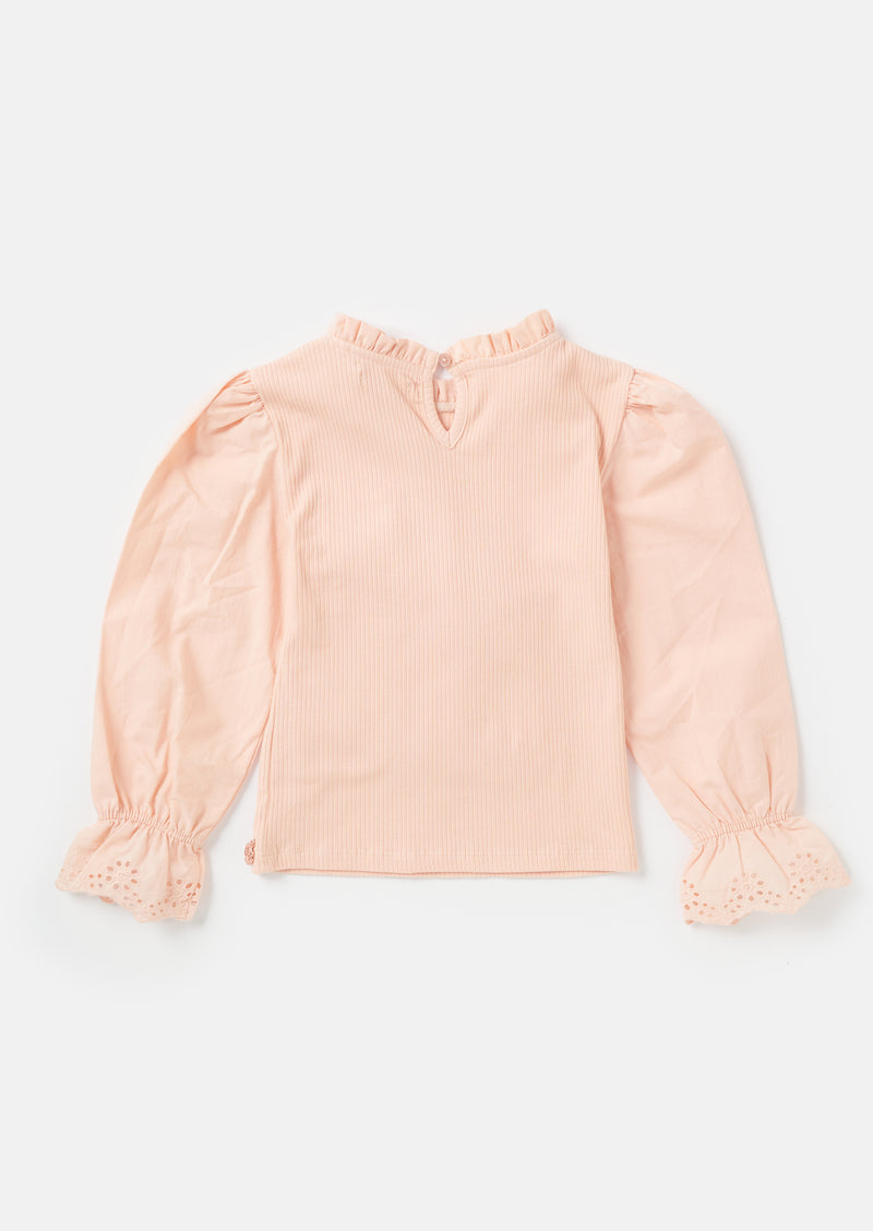 Gia Pink Woven Sleeve Top