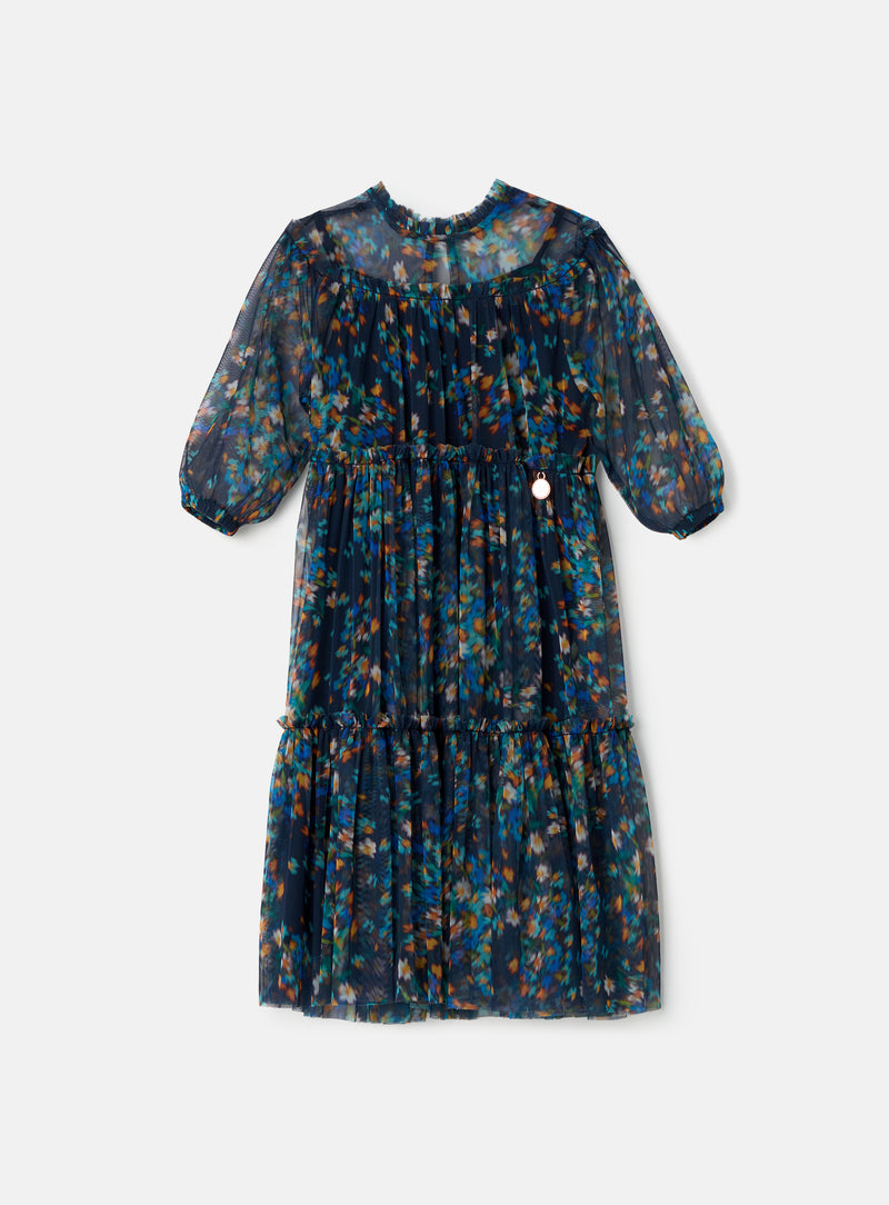 Cara Navy Floral Blur Dress