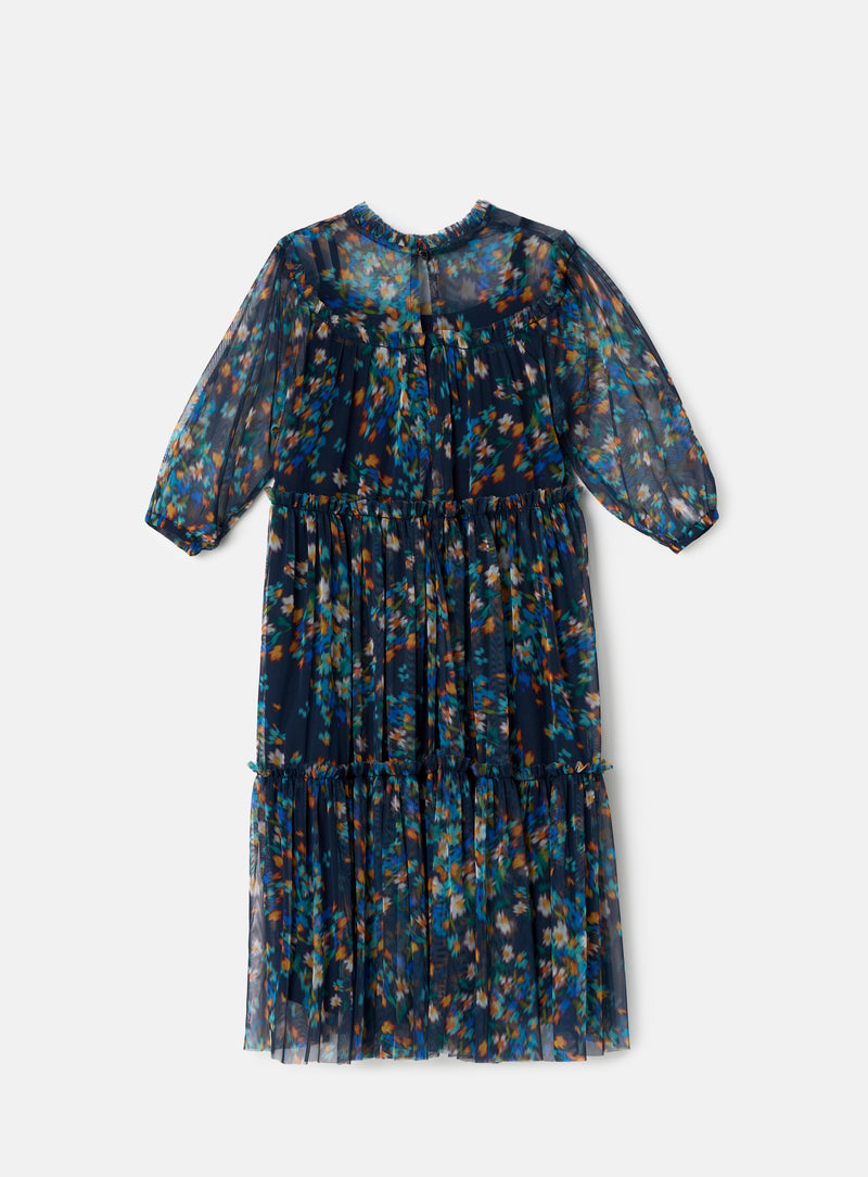 Cara Navy Floral Blur Dress