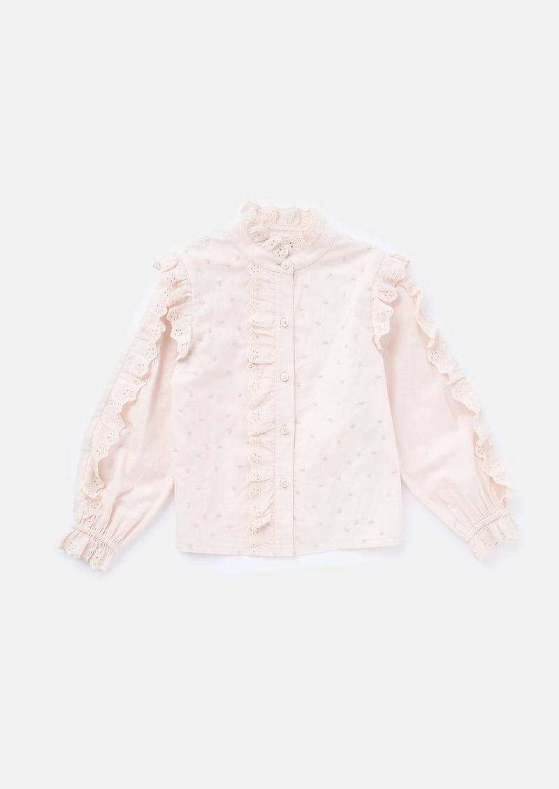 Genevieve Embroidered Frill Blouse