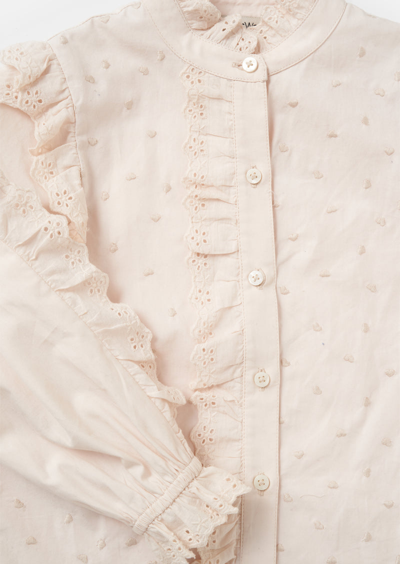 Genevieve Embroidered Frill Blouse