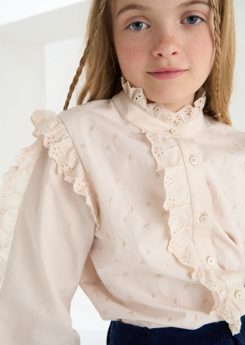 Genevieve Embroidered Frill Blouse