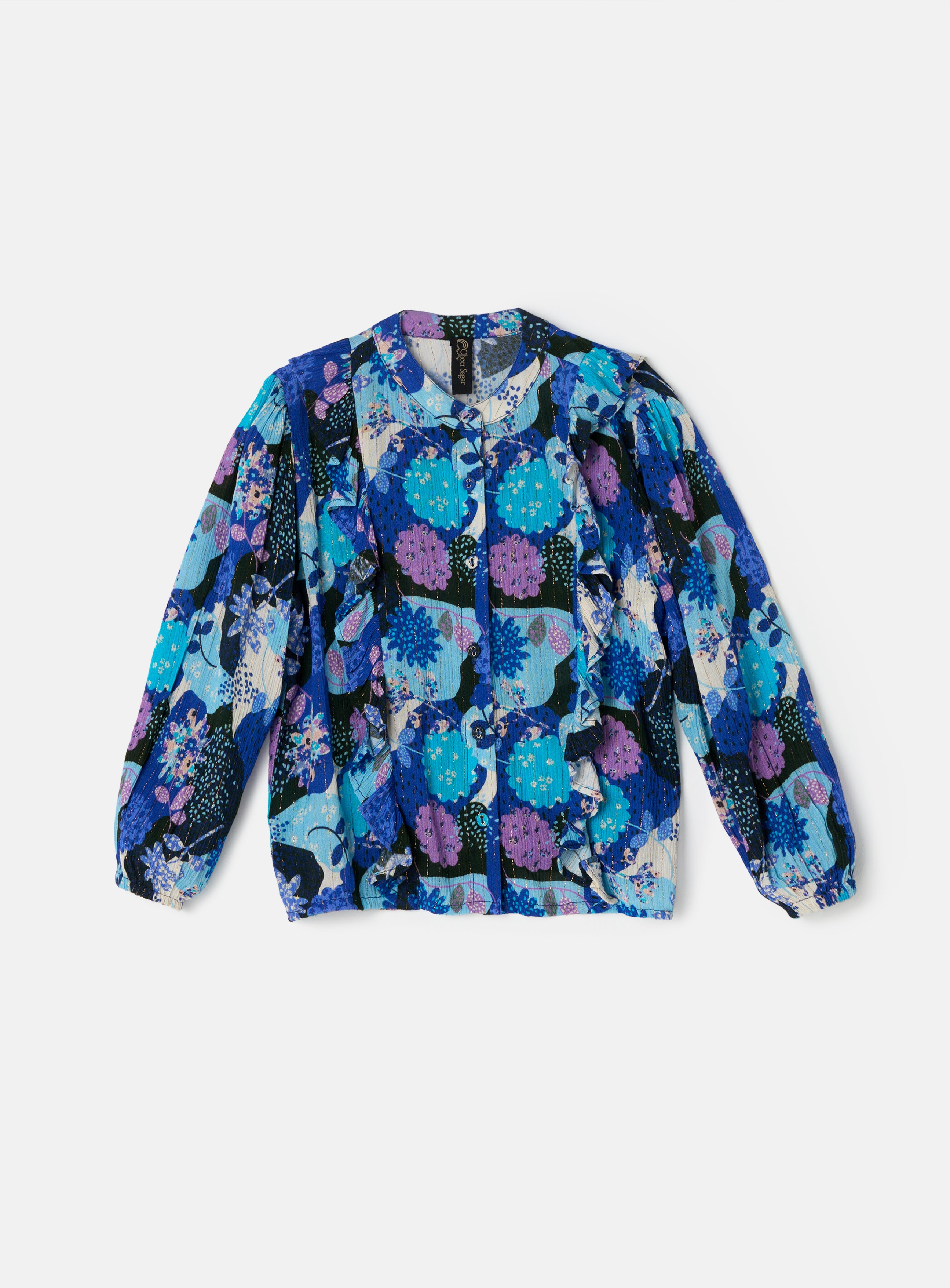Willow Print Frill Blouse