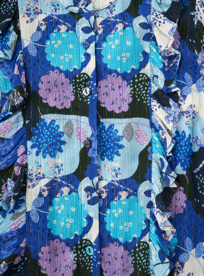 Willow Print Frill Blouse