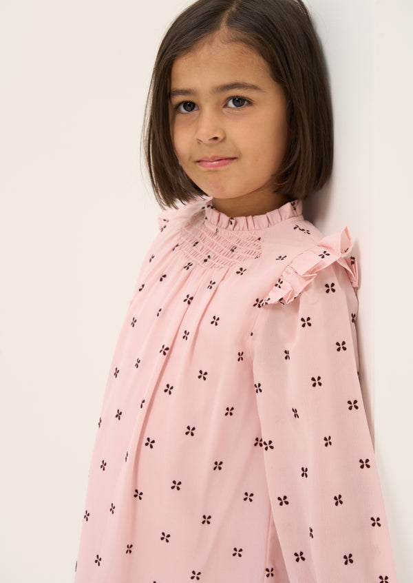 Molly Pink Flock Spot Dress