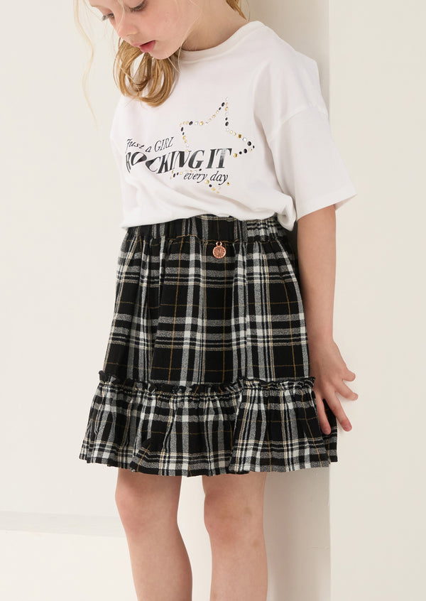 Amber Black & White Check Skirt
