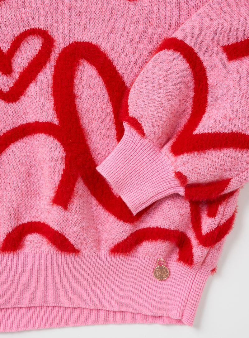 Hattie Pink Heart Jumper