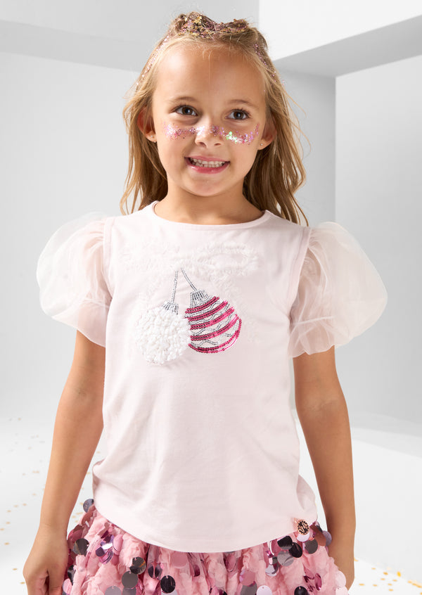 Elodie Embellished Puff Sleeve Tee