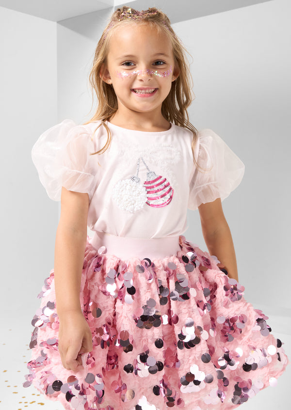 Elodie Embellished Puff Sleeve Tee
