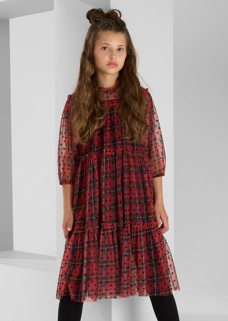 Cara Tartan Spot Dress