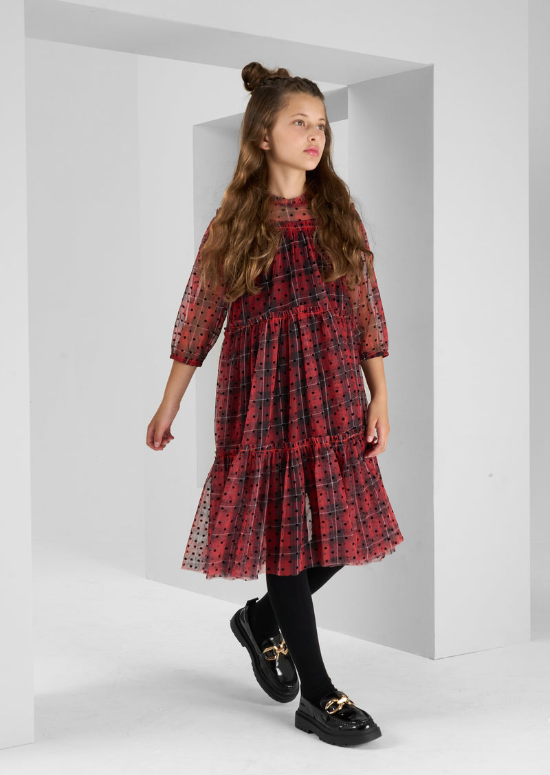 Cara Tartan Spot Dress