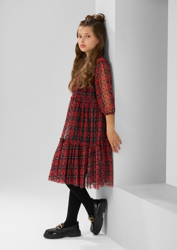 Cara Tartan Spot Dress