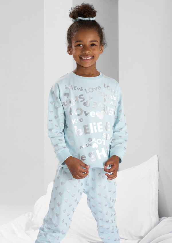 Alba Silver Slogan Print PJs