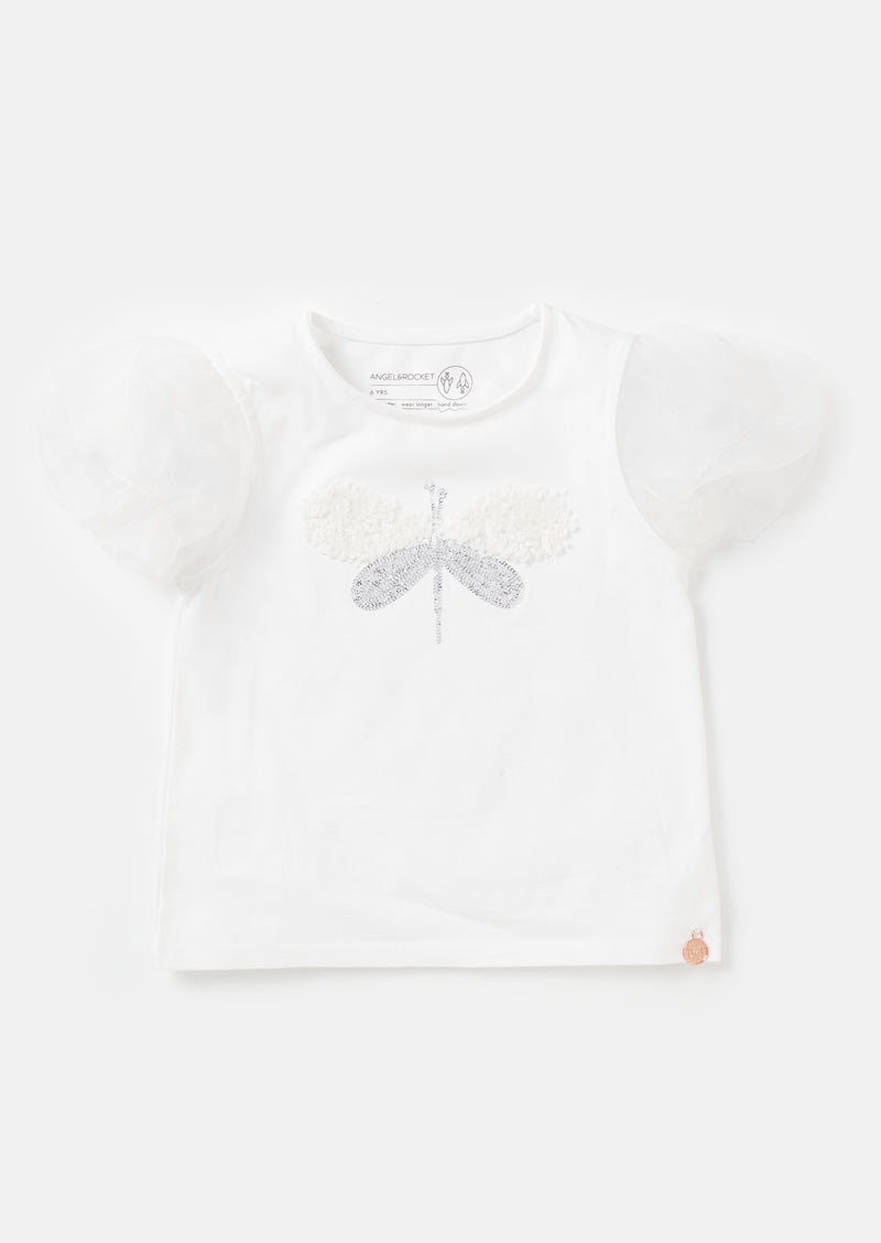 Elodie White Dragonfly Top