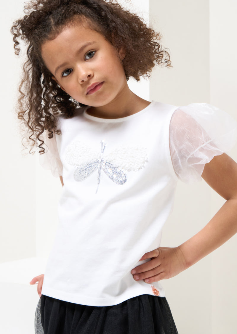 Elodie White Dragonfly Top