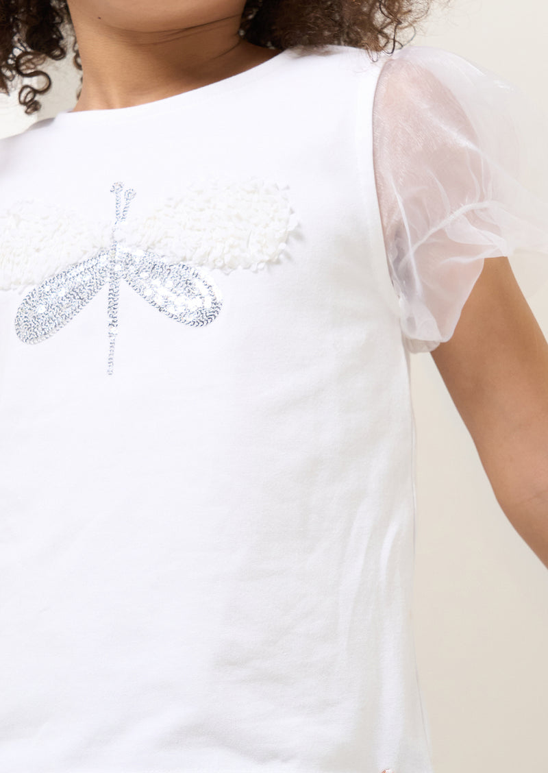 Elodie White Dragonfly Top