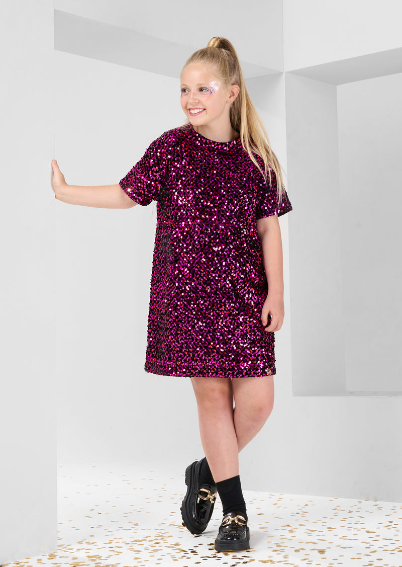 Lexi Pink Sequin Shift Dress