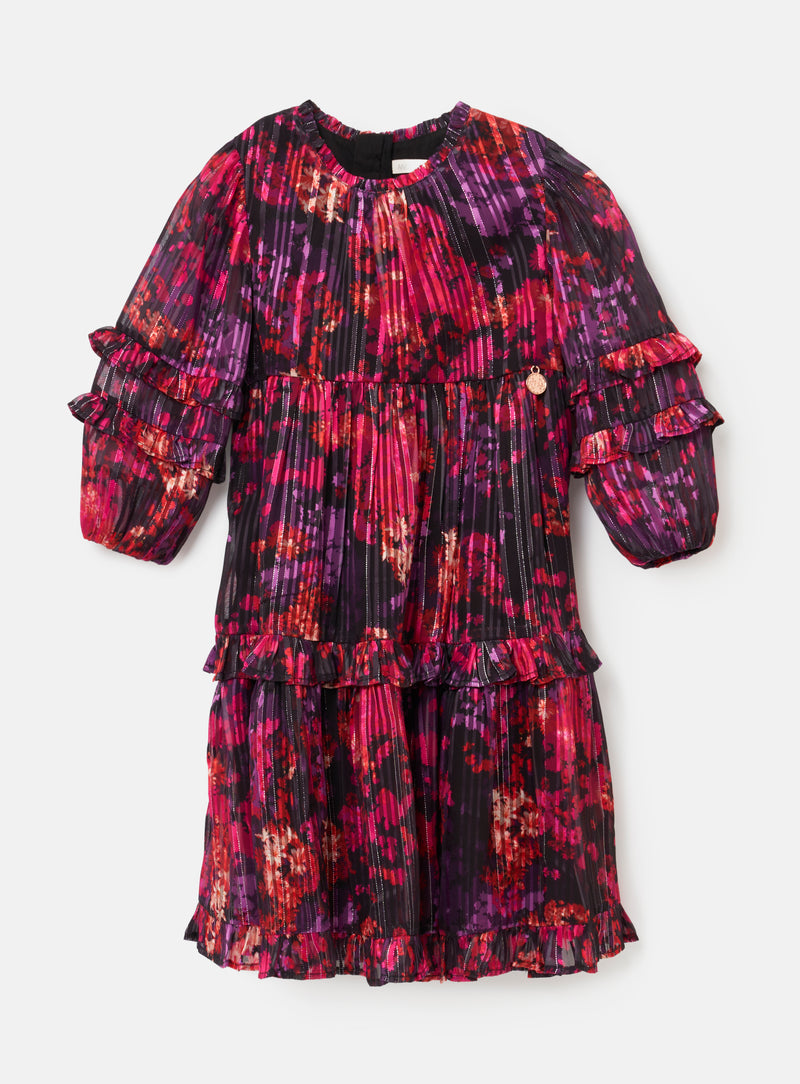 Mabel Lurex Print Tiered Dress