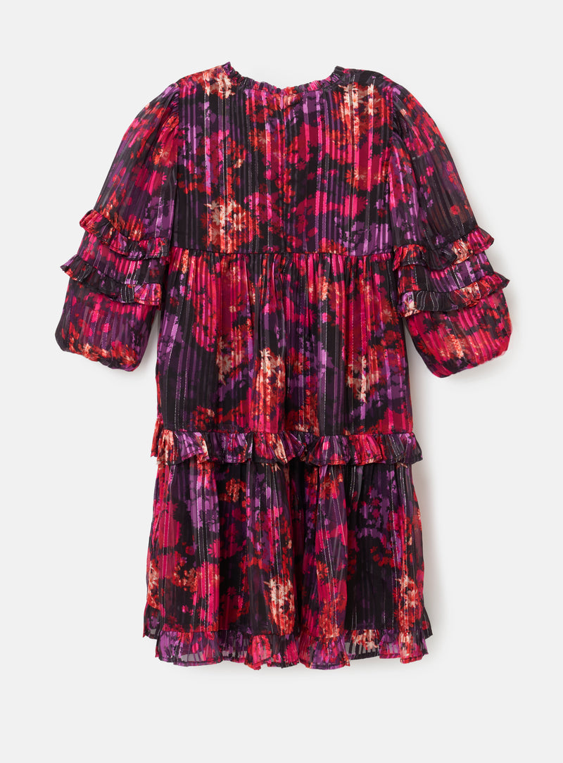 Mabel Lurex Print Tiered Dress