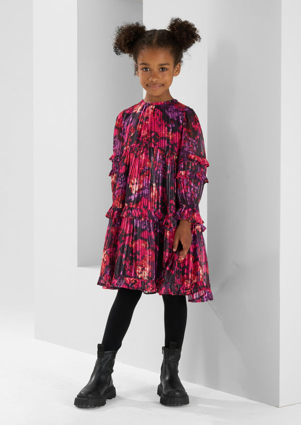 Mabel Lurex Print Tiered Dress