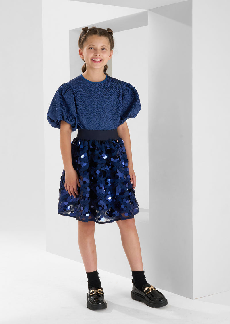 Ellie Navy Sequin Skirt