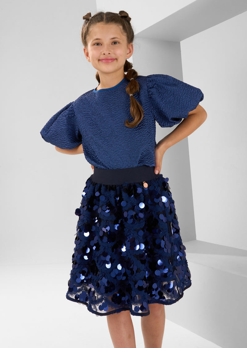 Ellie Navy Sequin Skirt