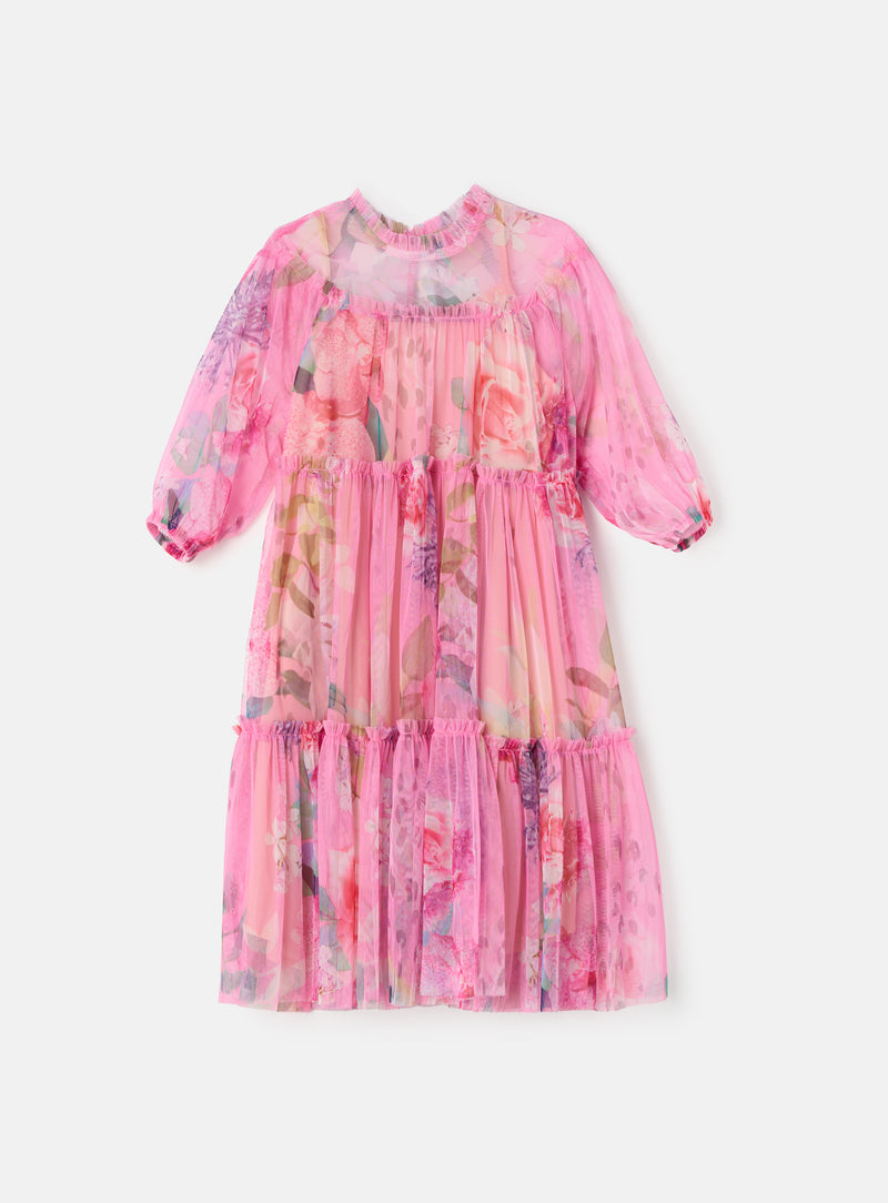 Eleanor Floral Print Mesh Dress