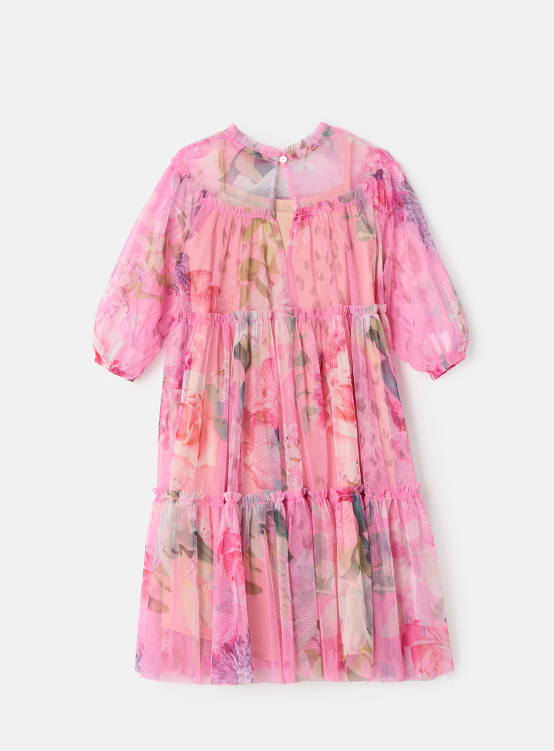 فستان شبكي بطبعات زهور من إليانور