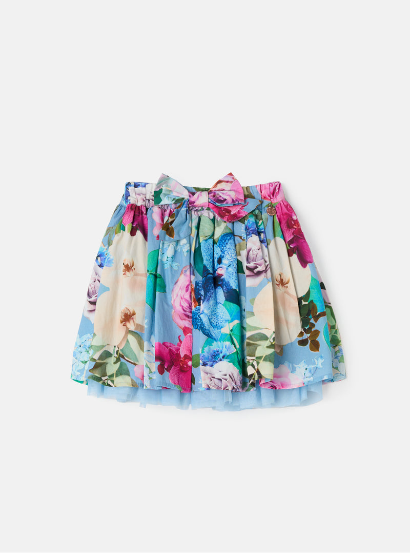 Darcy Blue Printed Layered Skirt